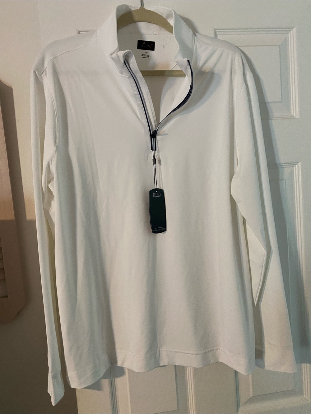 Paul & Shark White Long-Sleeve Zip-Up Polo Shirt